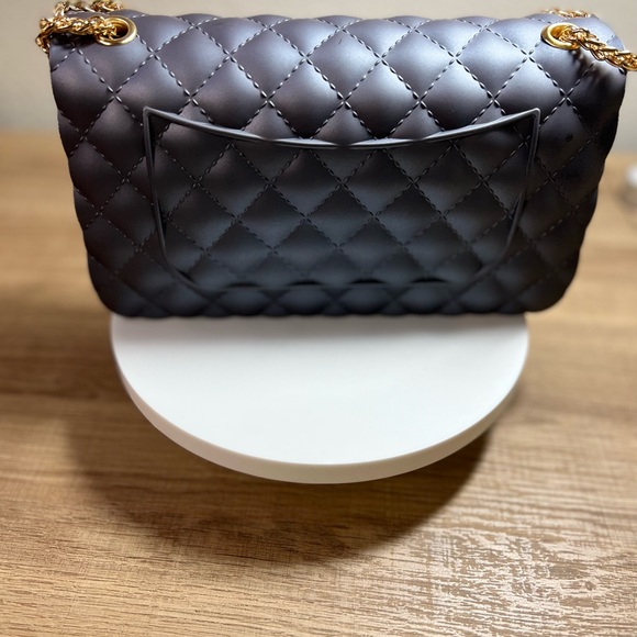 Dark Gray Classic Quilted Jelly Handbag - Picture 5 of 6